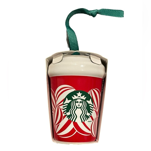 NEW Starbucks 2024 Ceramic Holiday Red Cup Christmas Tree Ornament 2.5” - Picture 1 of 4